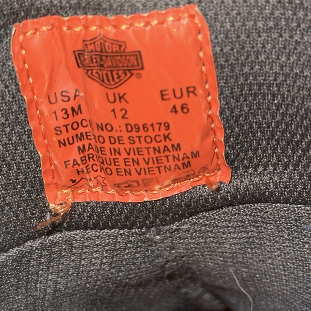 Harley Davidson Moto Riding Inner Zip Boot Size 13 M - Picture 14 of 16